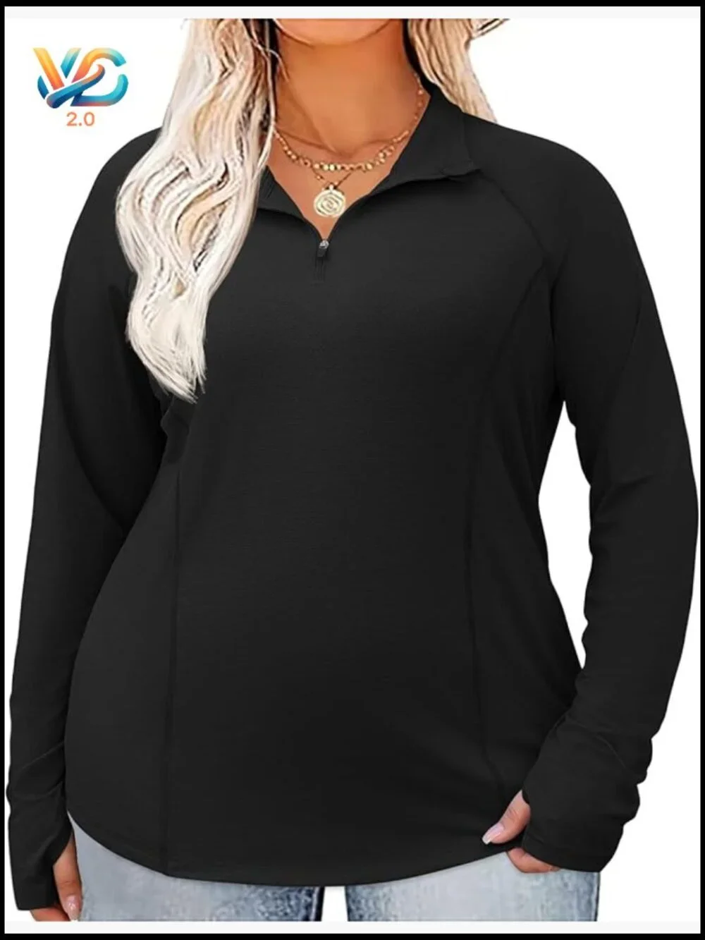 Women's Long Sleeve 1/4 Zip Rash Guard UPF 50+ Quick Dry Sun Protection Shirt
